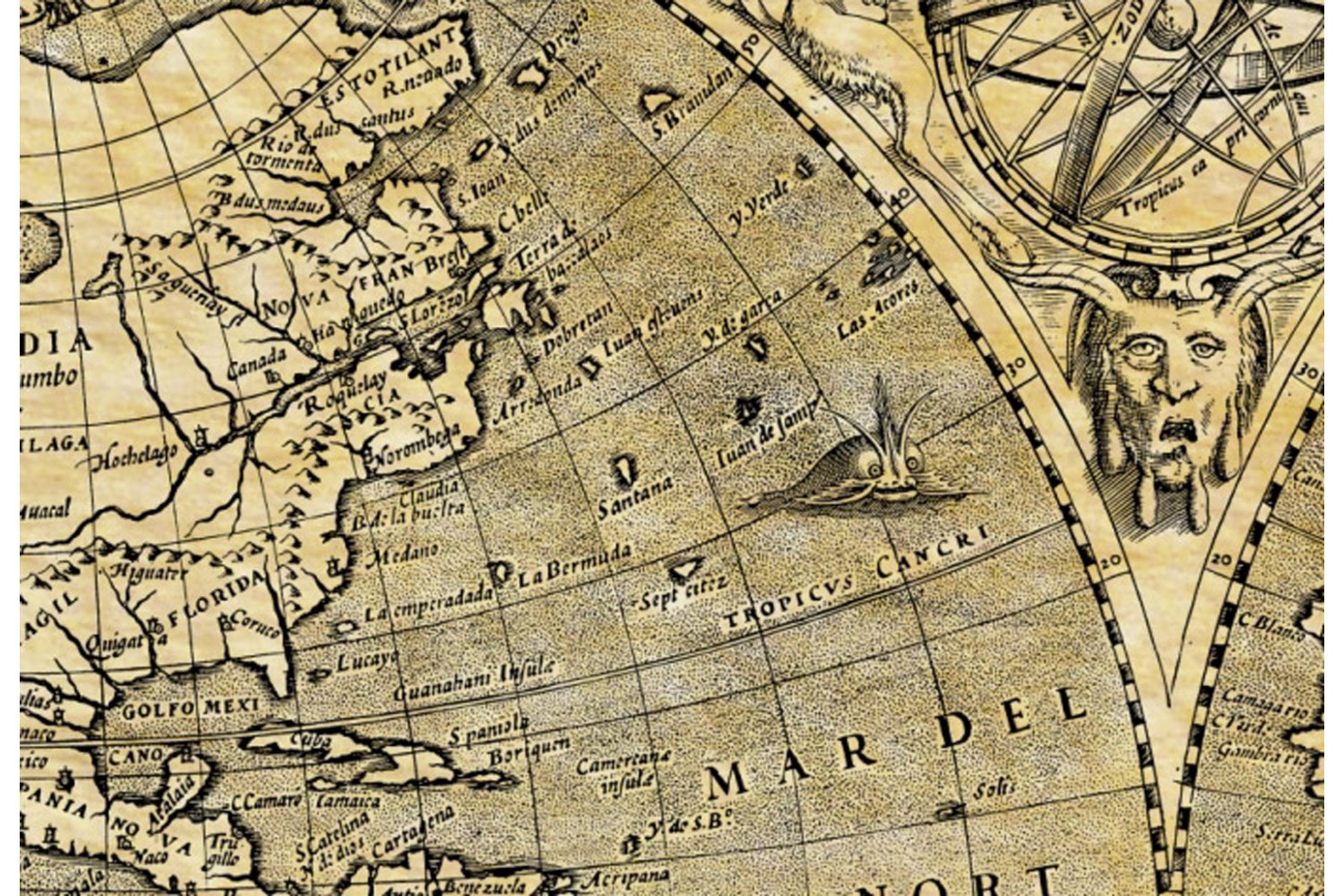 Carte Ancienne Du Monde Ou Mappemonde